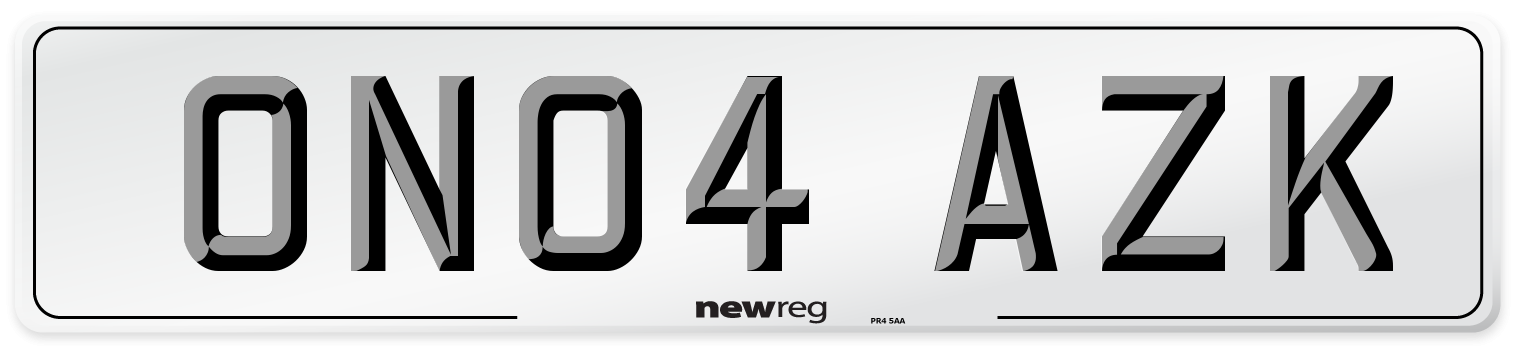 ON04 AZK Number Plate from New Reg